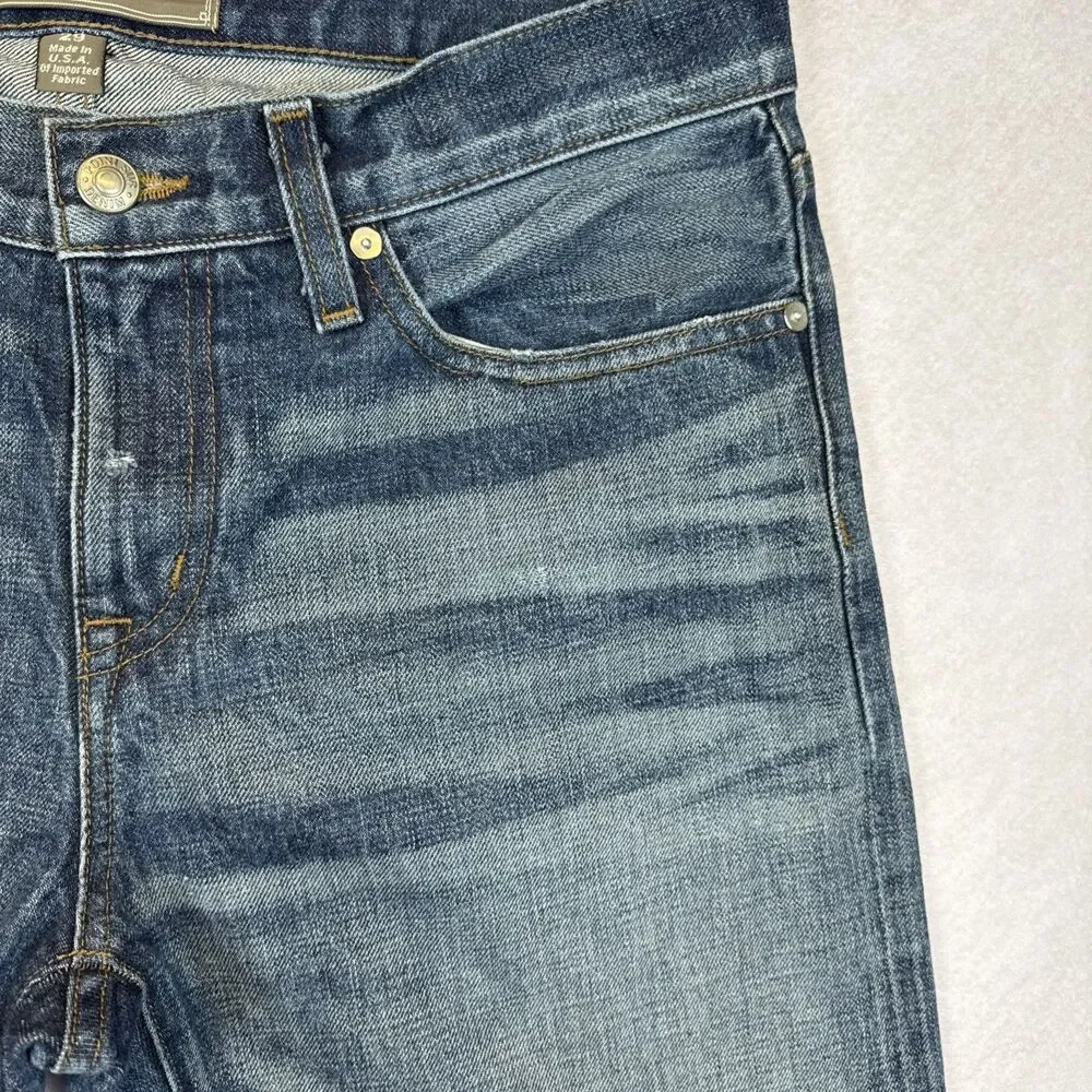 J.Crew Point Sur Darwin Jeans 29 USA Cropped Cotton B0782 Distressed Raw Hem